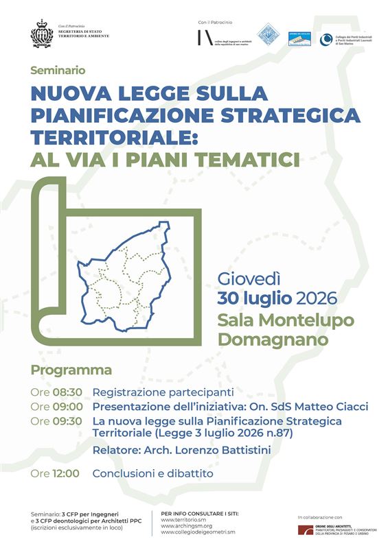 NUOVA LEGGE SULLA PIANIFICAZIONE STRATEGICA TERRITORIALE: al via i piani tematici